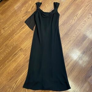 Vintage 90's Slip Dress Cowl Neck Black Size Medium
